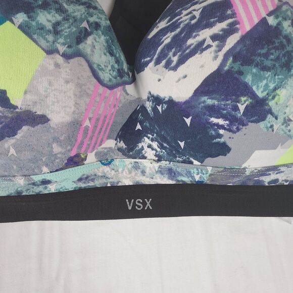 Victoria’s Secret VSX Sport Bra 34DD Multicolor Neon Straps - Picture 5 of 9